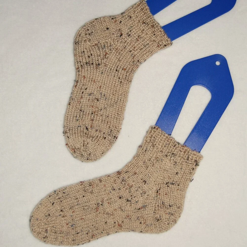 NEW Handmade Brown Flecks Ankle Socks, Women Size M (US 7.5-8)